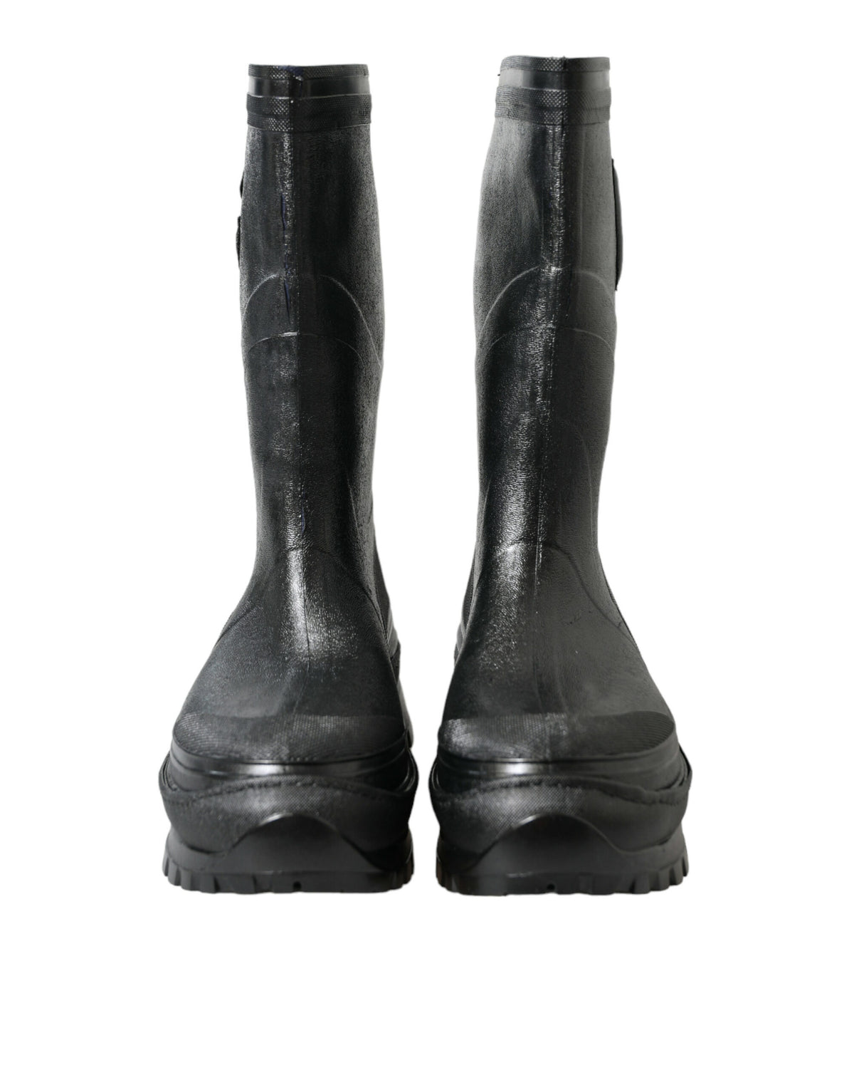 Botas de lluvia elegantes de goma metalizada de Dolce &amp; Gabbana con logotipo DG