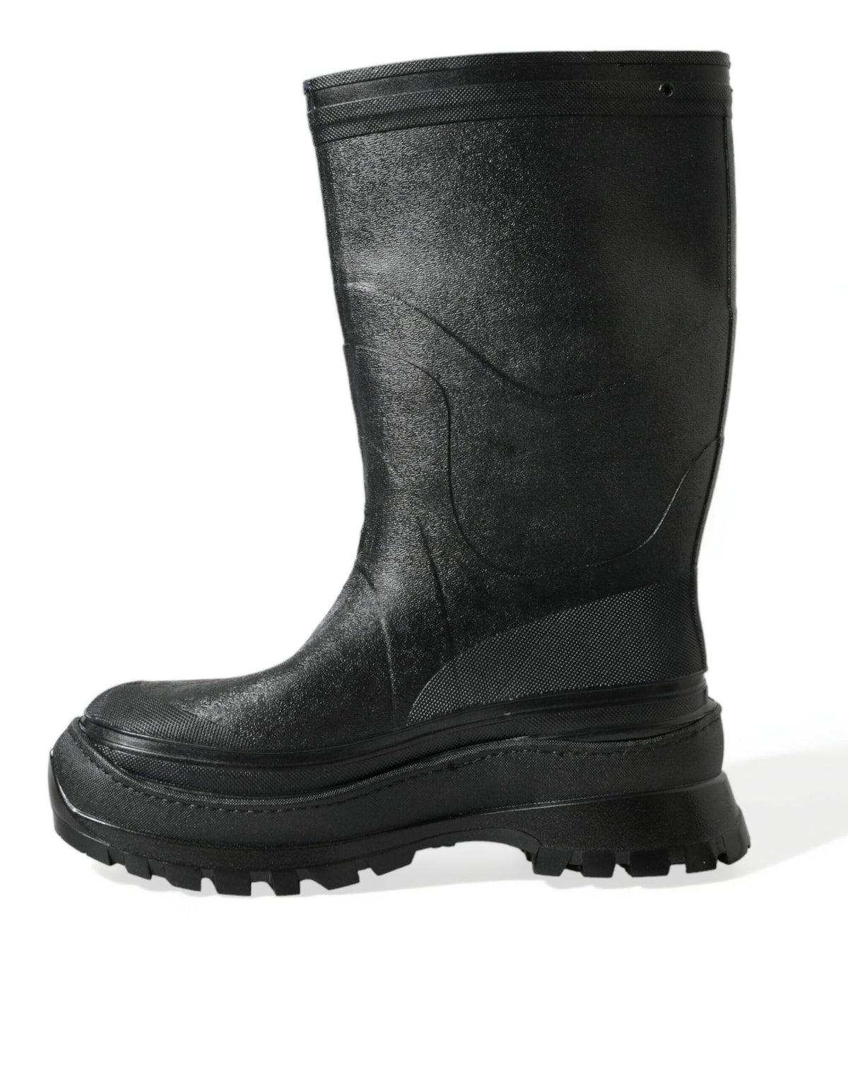 Botas de lluvia elegantes de goma metalizada de Dolce &amp; Gabbana con logotipo DG