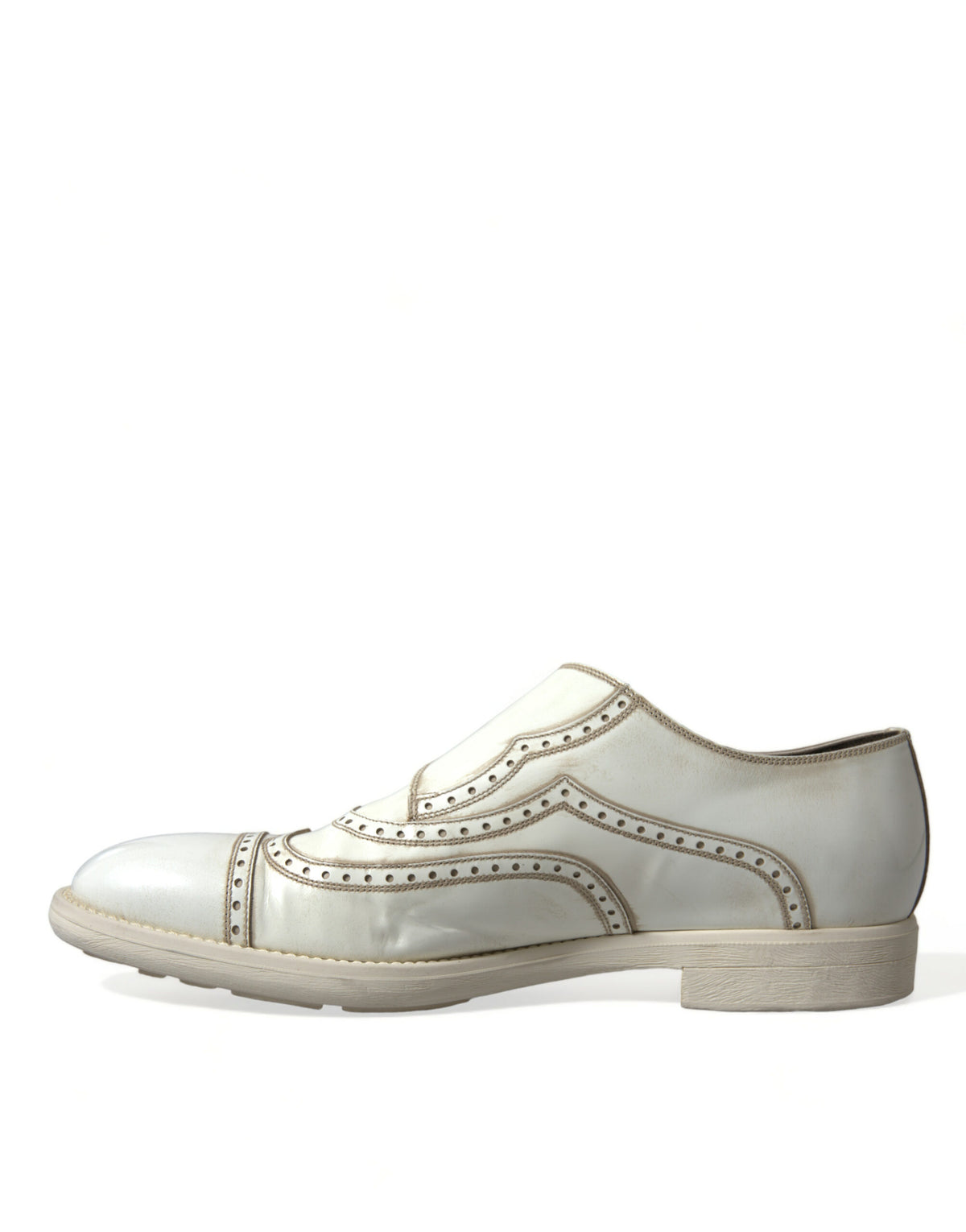 Chaussures Derby élégantes en cuir blanc Dolce &amp; Gabbana