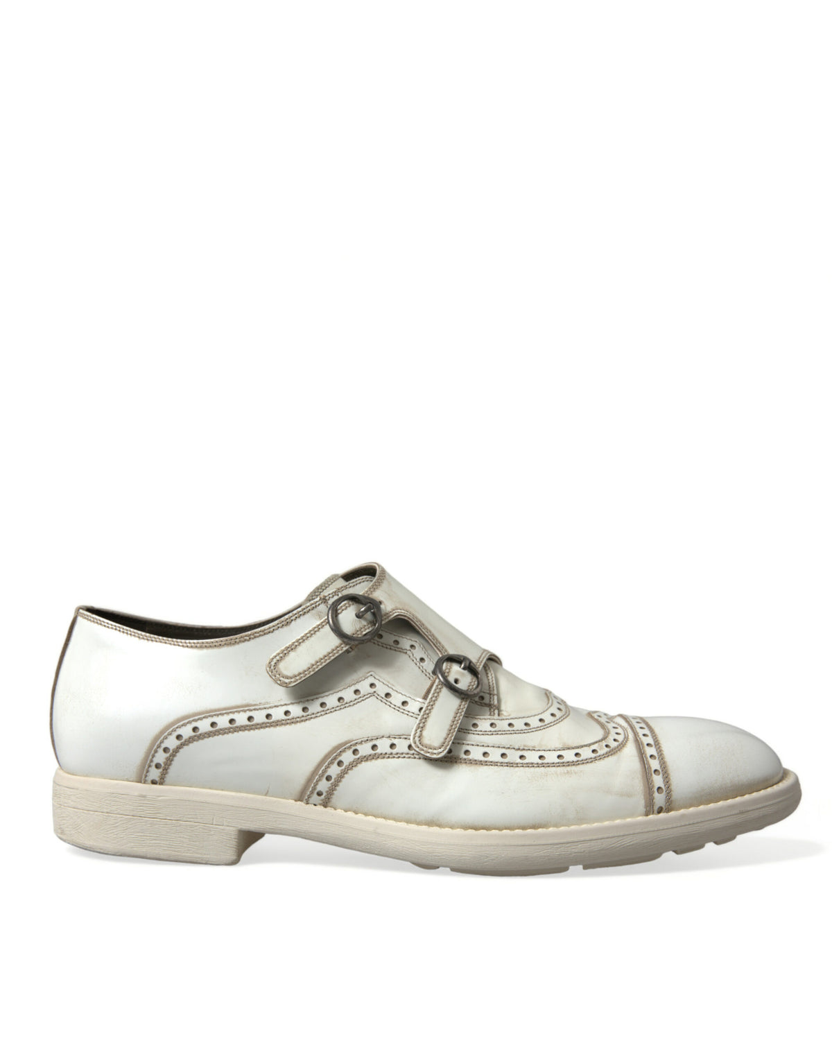 Chaussures Derby élégantes en cuir blanc Dolce &amp; Gabbana