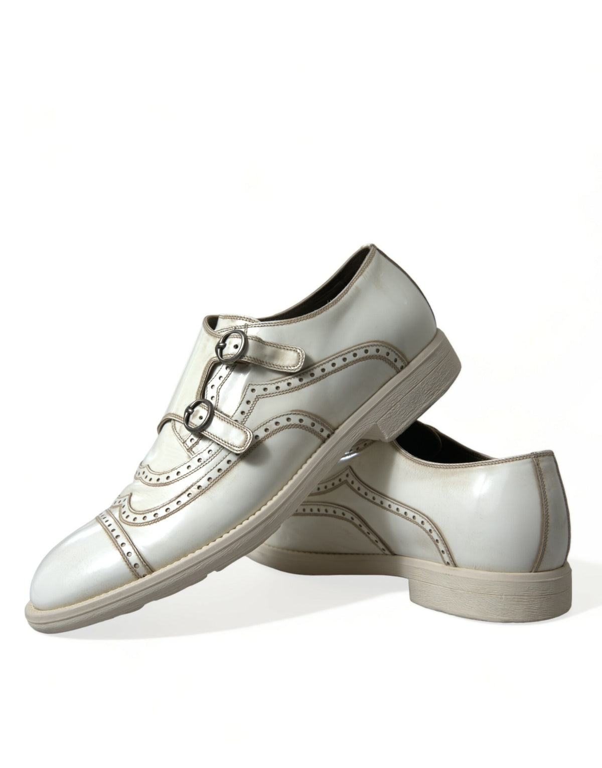 Chaussures Derby élégantes en cuir blanc Dolce &amp; Gabbana