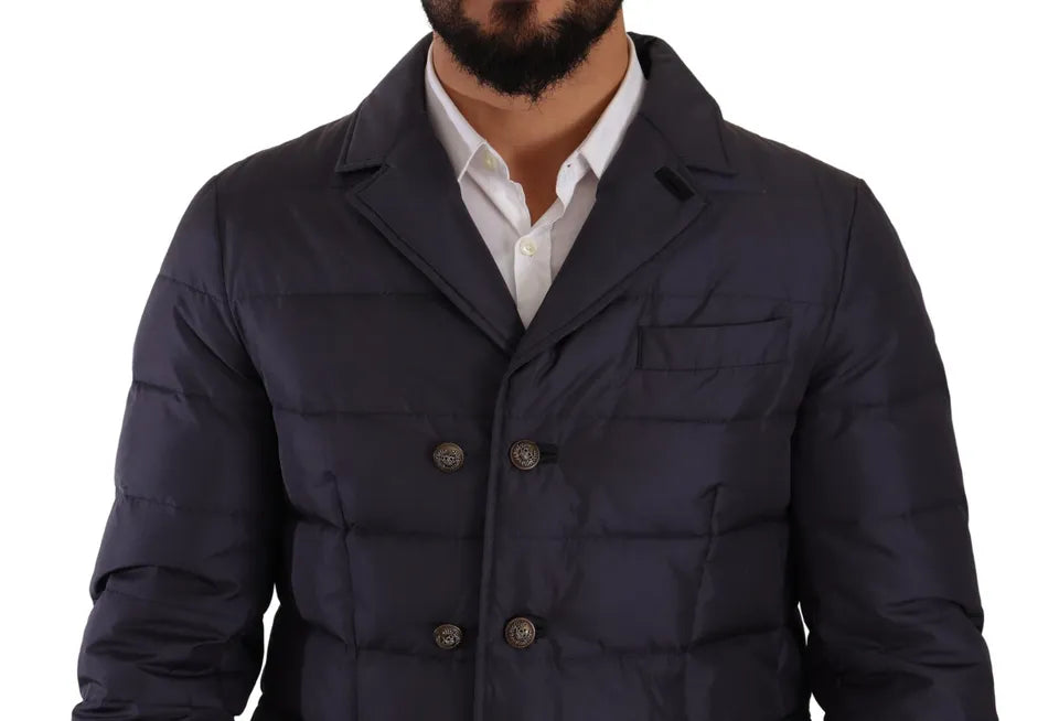 Veste élégante en soie mélangée bleu foncé Dolce &amp; Gabbana