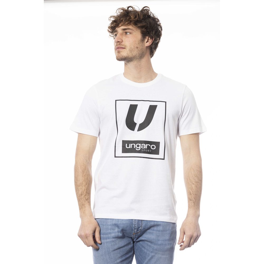 T-shirt ras du cou en coton blanc Ungaro Sport Chic