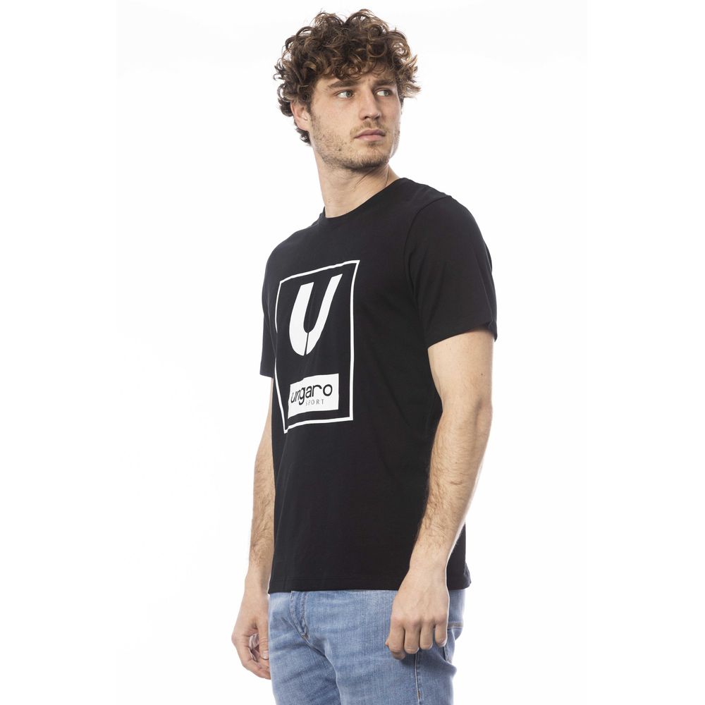 T-shirt ras du cou en coton noir élégant Ungaro Sport