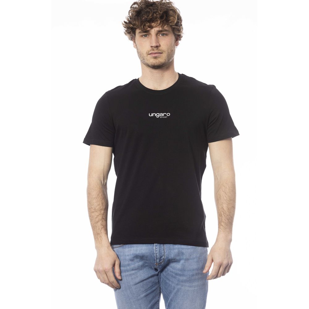 T-shirt ras du cou en coton noir élégant Ungaro Sport