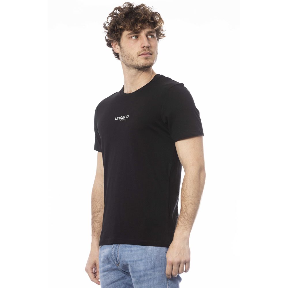 T-shirt ras du cou en coton noir élégant Ungaro Sport