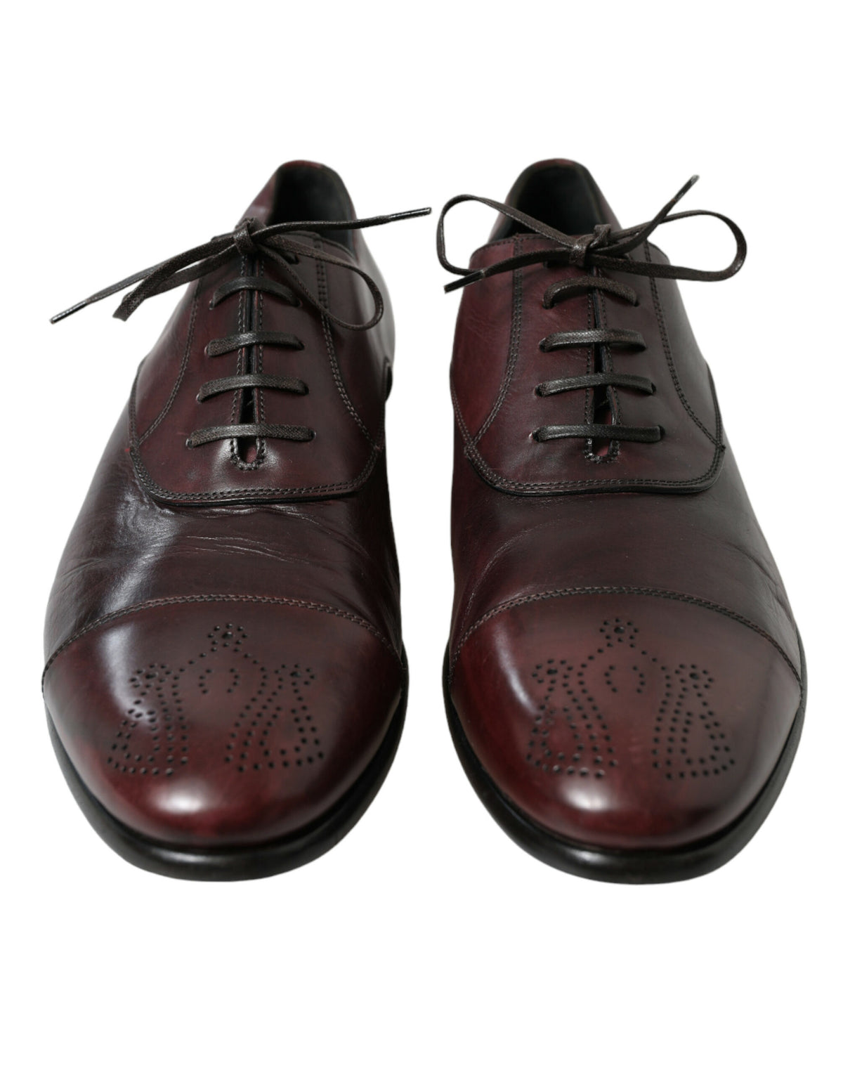 Chaussures Derby élégantes en cuir bordeaux Dolce &amp; Gabbana