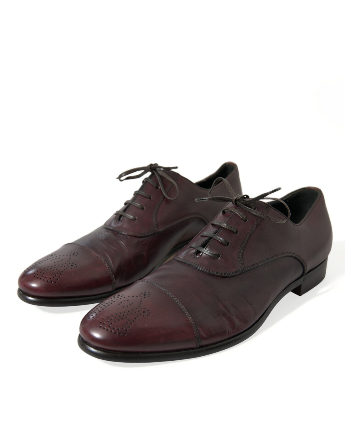 Chaussures Derby élégantes en cuir bordeaux Dolce &amp; Gabbana