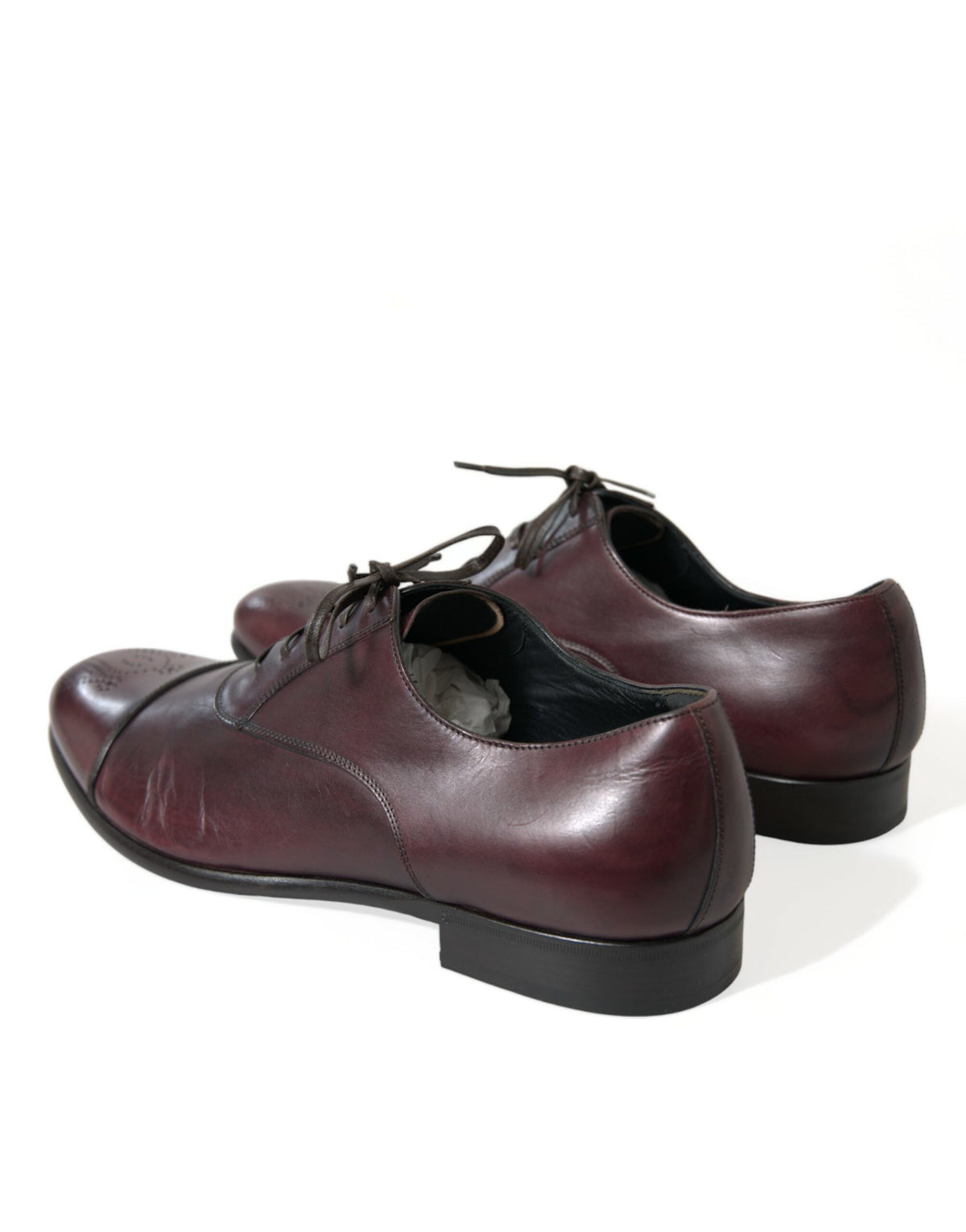 Chaussures Derby élégantes en cuir bordeaux Dolce &amp; Gabbana