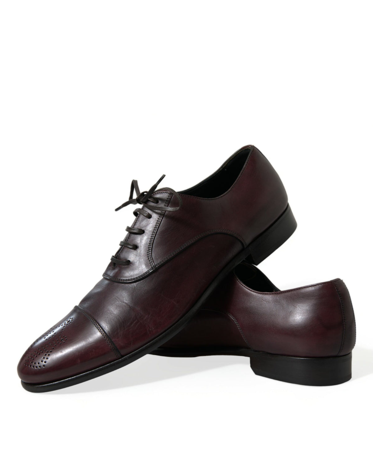 Chaussures Derby élégantes en cuir bordeaux Dolce &amp; Gabbana