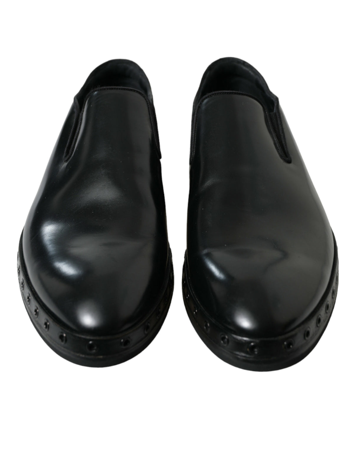 Mocassins cloutés élégants en cuir noir Dolce &amp; Gabbana