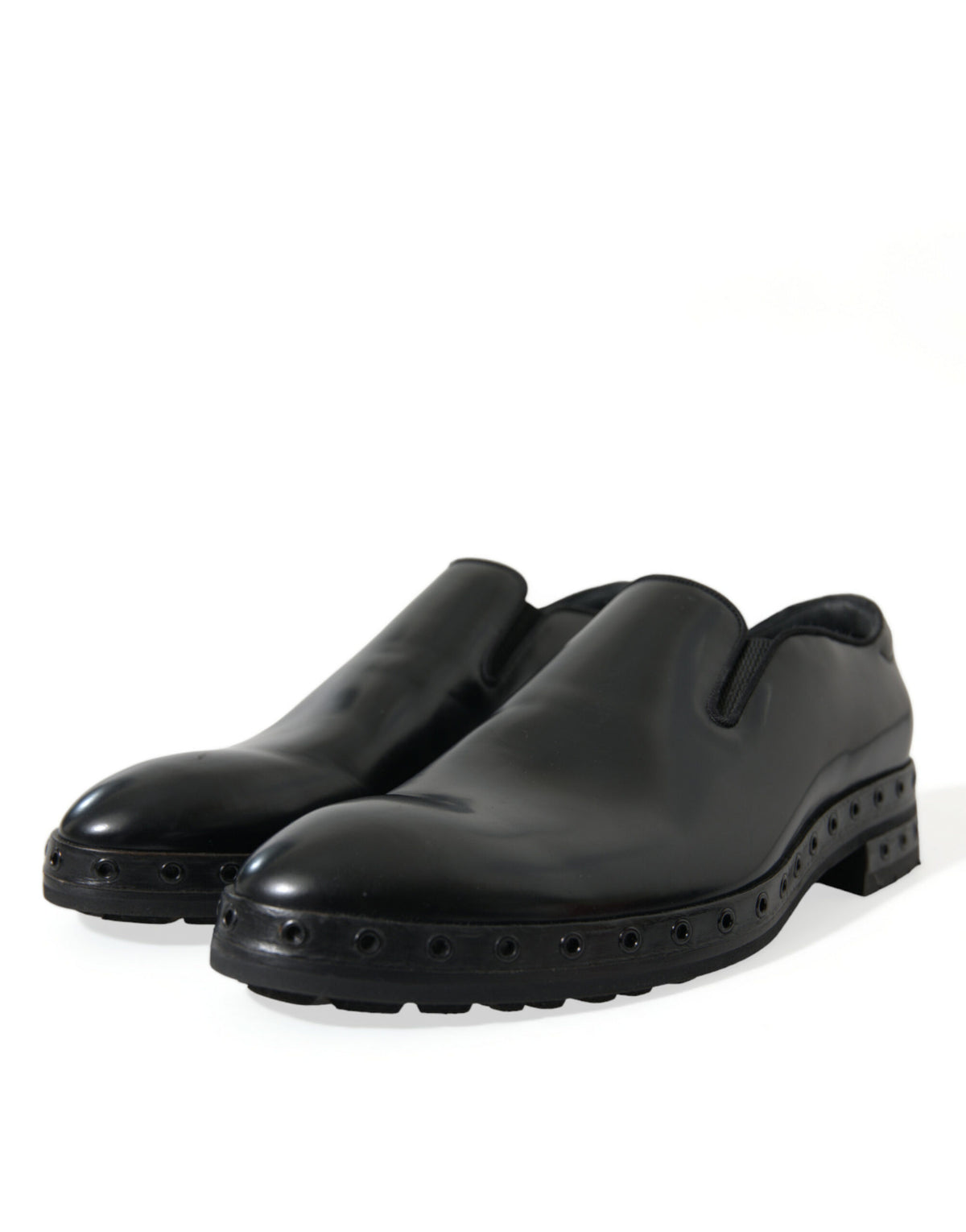 Mocassins cloutés élégants en cuir noir Dolce &amp; Gabbana