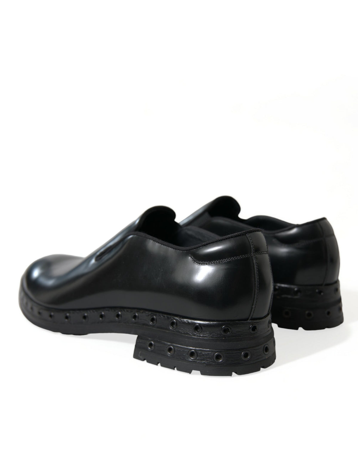 Mocassins cloutés élégants en cuir noir Dolce &amp; Gabbana