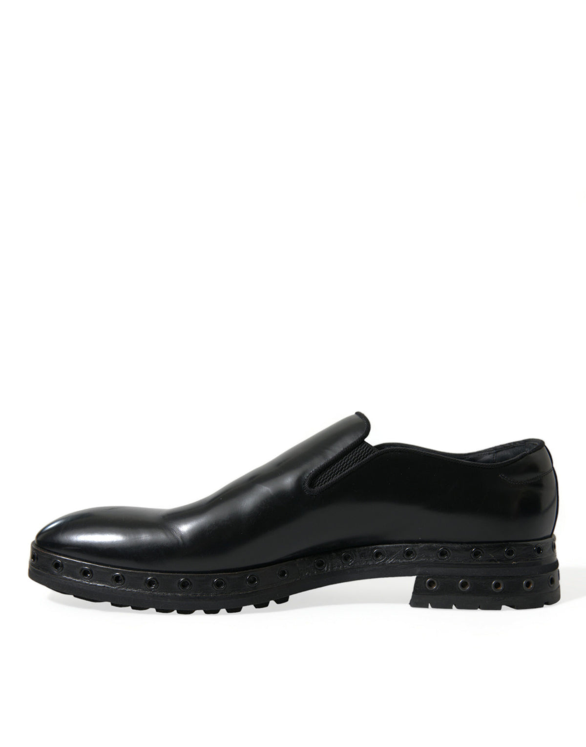 Mocassins cloutés élégants en cuir noir Dolce &amp; Gabbana