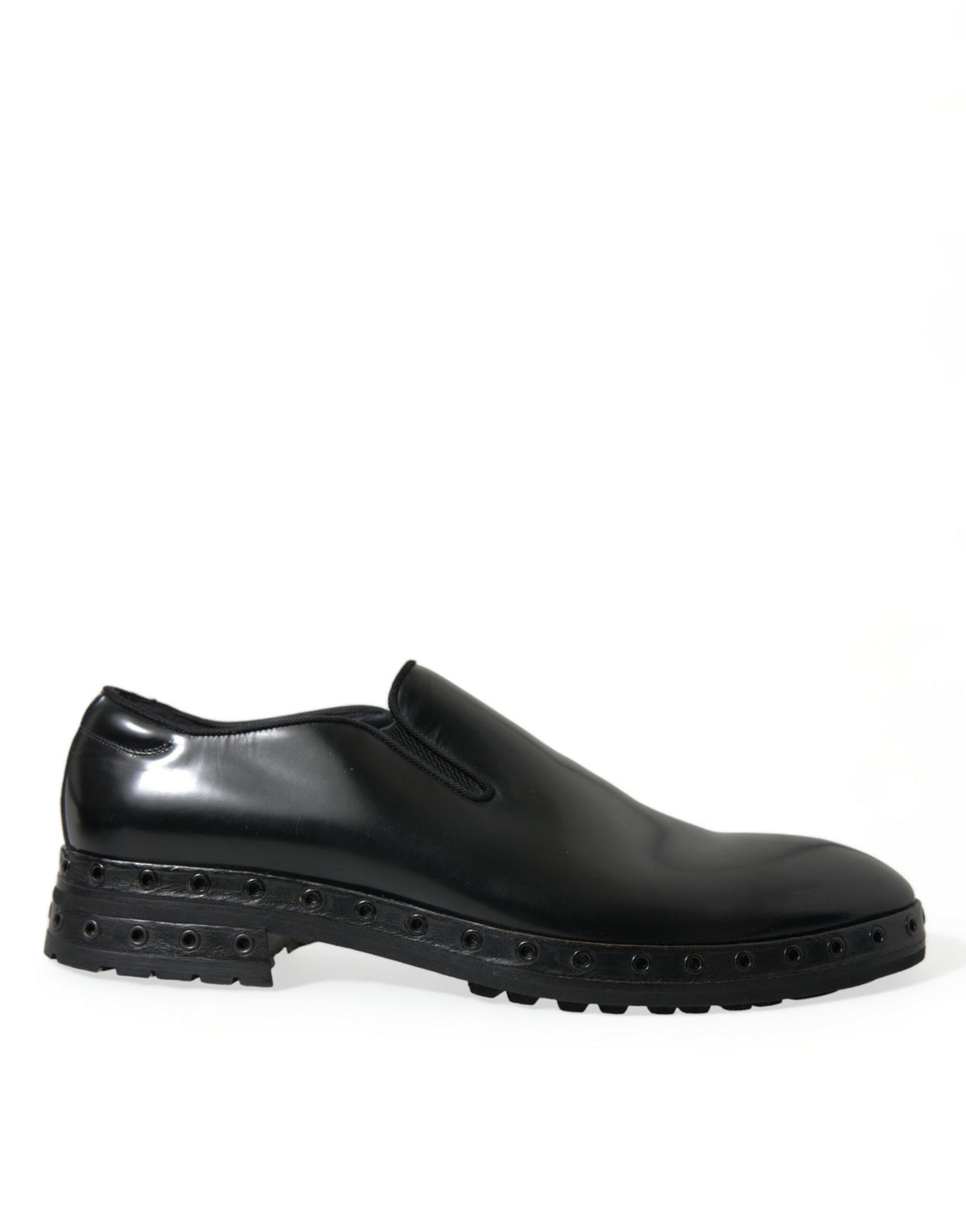 Mocassins cloutés élégants en cuir noir Dolce &amp; Gabbana