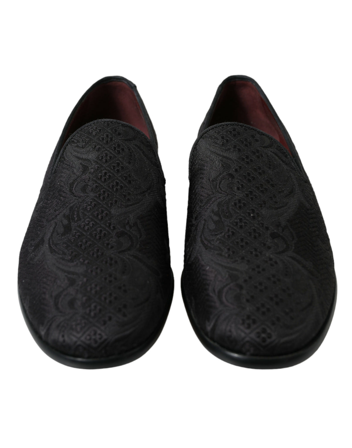 Mocassins élégants en brocart noir Dolce &amp; Gabbana