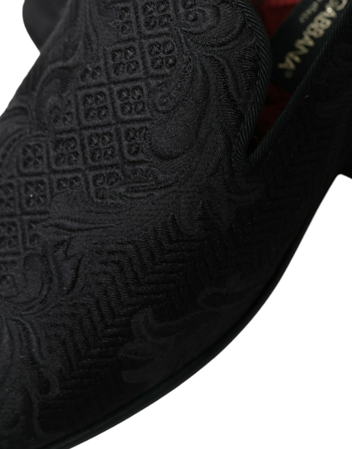 Mocassins élégants en brocart noir Dolce &amp; Gabbana