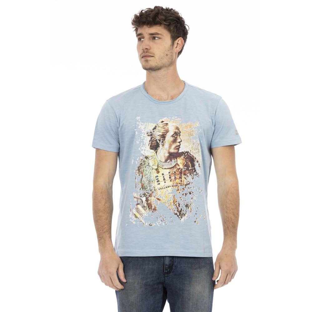 T-shirt Trussardi Action Elegant en coton bleu clair pour homme