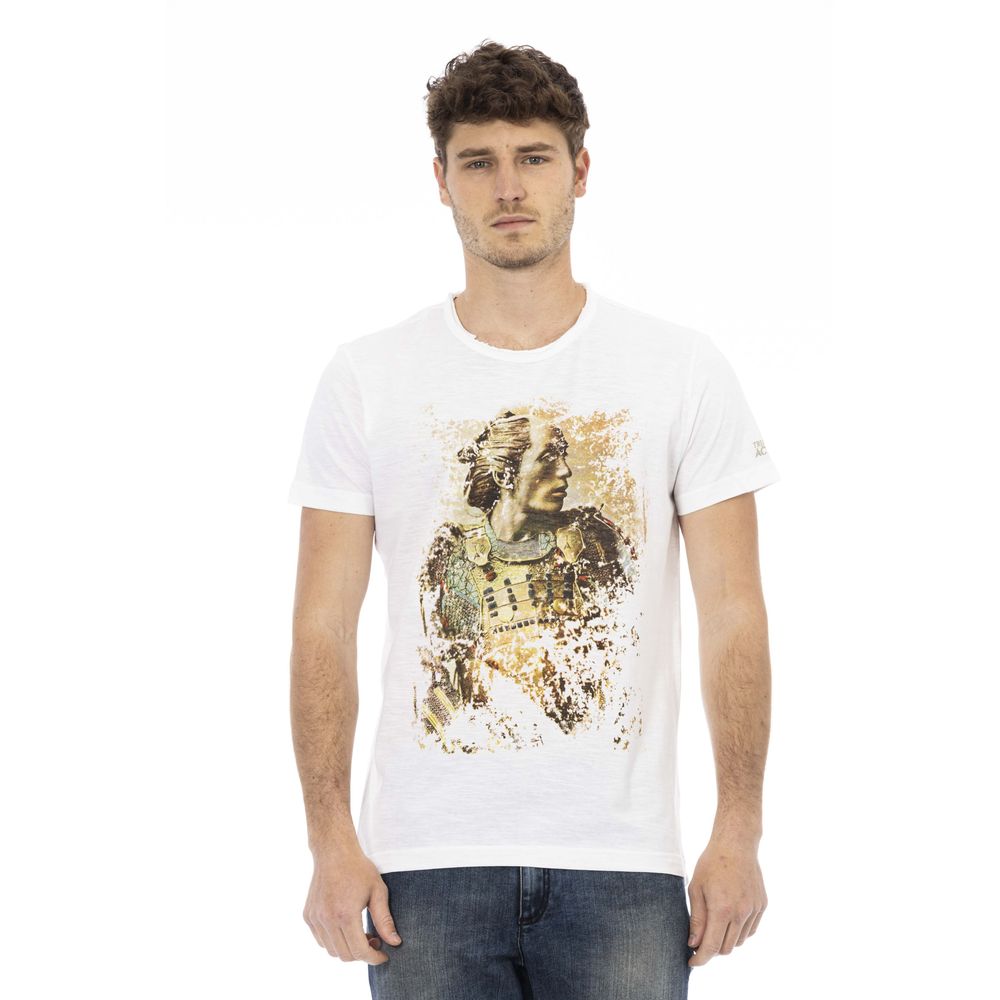 Elegante camiseta blanca con estampado exclusivo de Trussardi Action