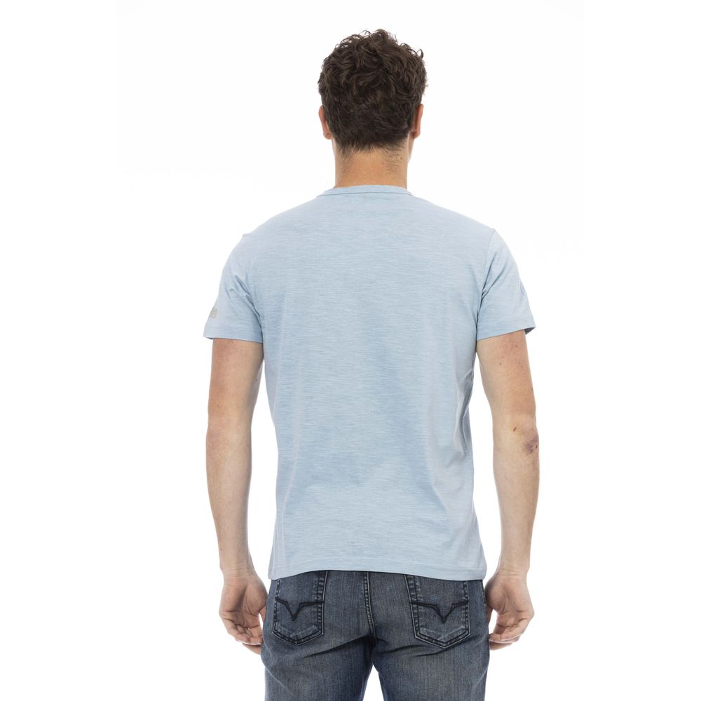 T-shirt Trussardi Action Elegant en coton bleu clair pour homme