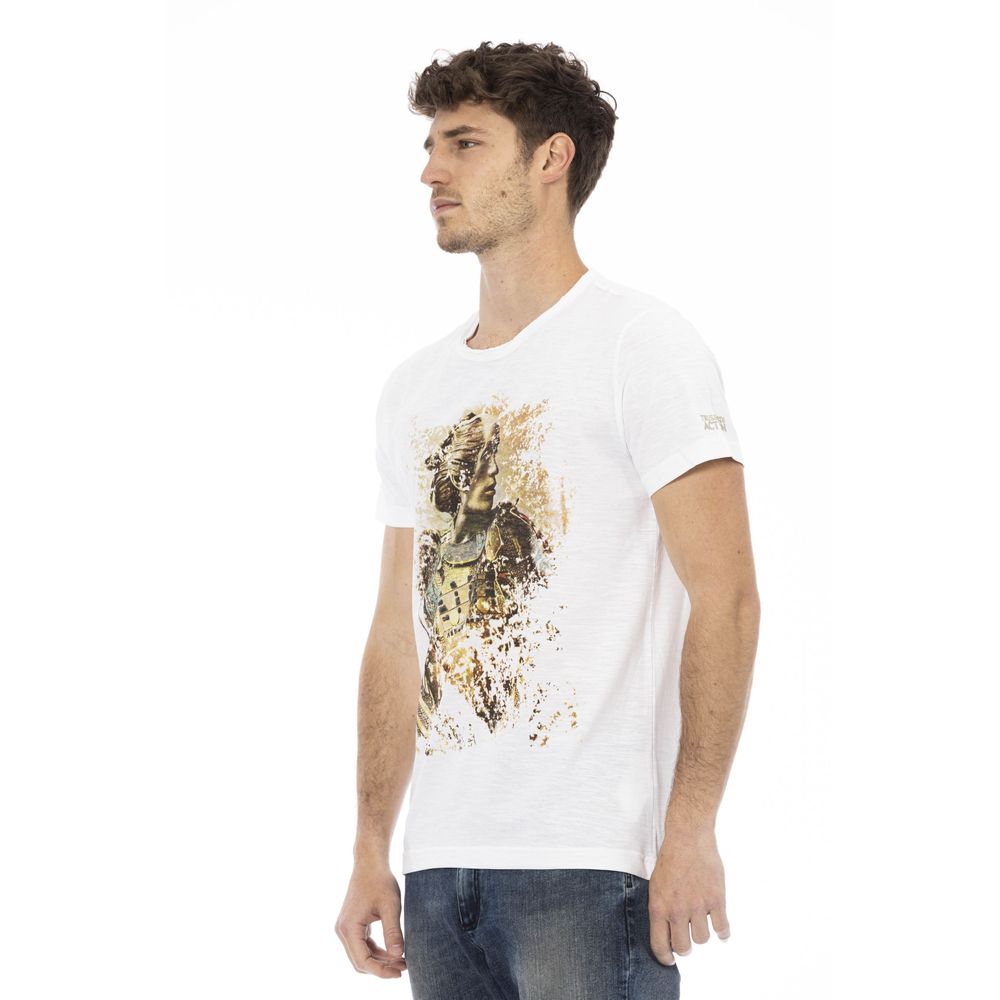 T-shirt blanc élégant Trussardi Action avec imprimé signature