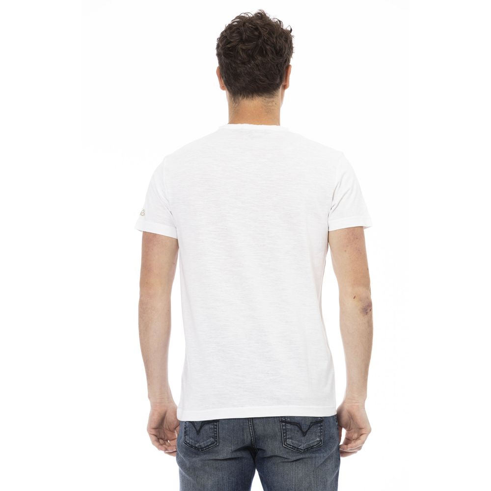 T-shirt blanc élégant Trussardi Action avec imprimé signature