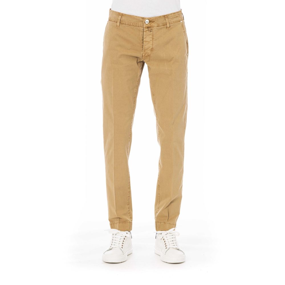 Pantalones de mezcla de algodón beige con bolsillos de Jacob Cohen