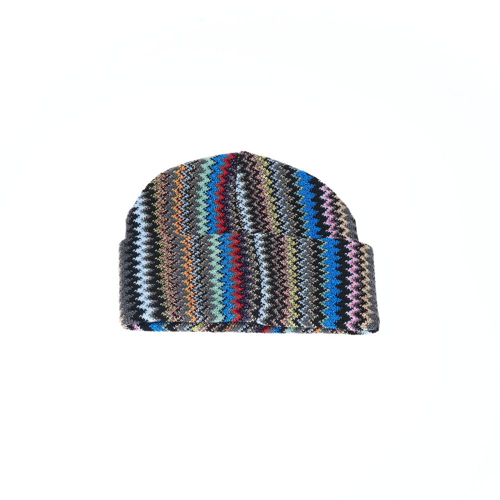 Gorro de lana y acrílico multicolor con fantasía geométrica de Missoni