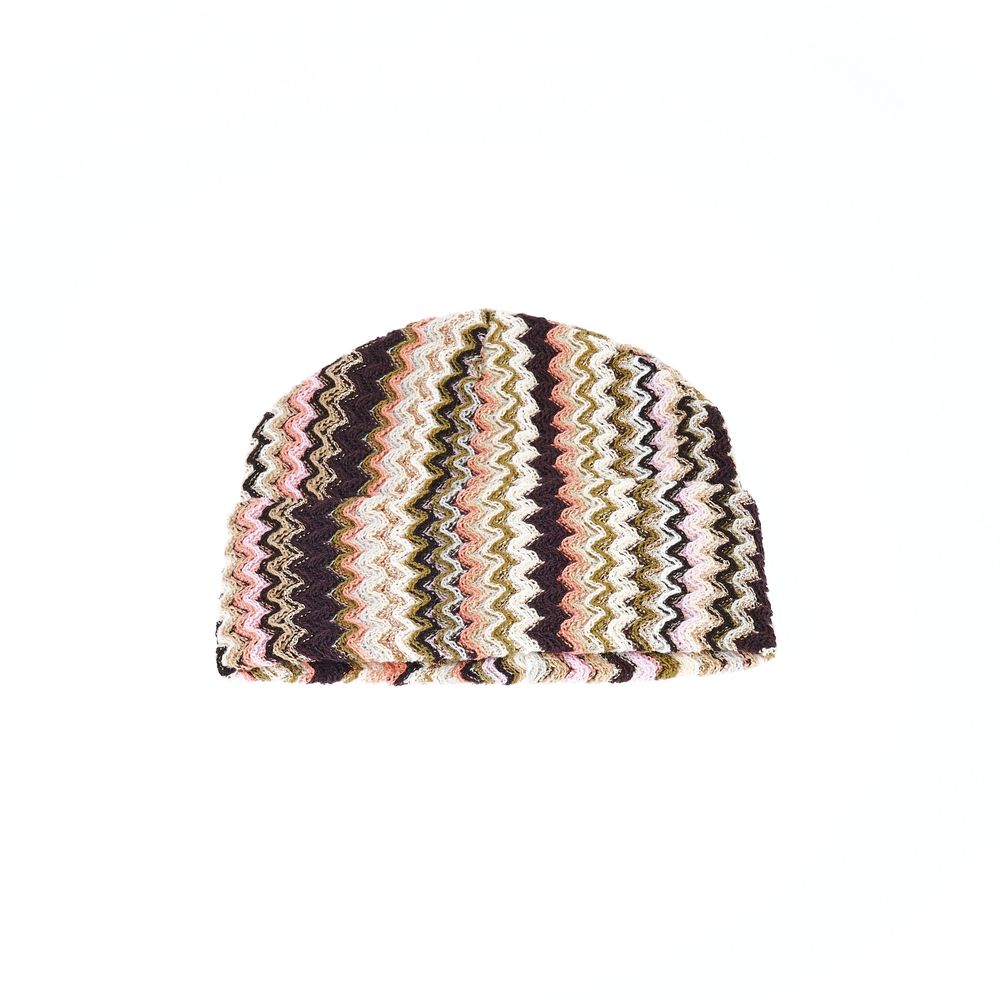 Gorro de mezcla de lana multicolor con fantasía geométrica de Missoni