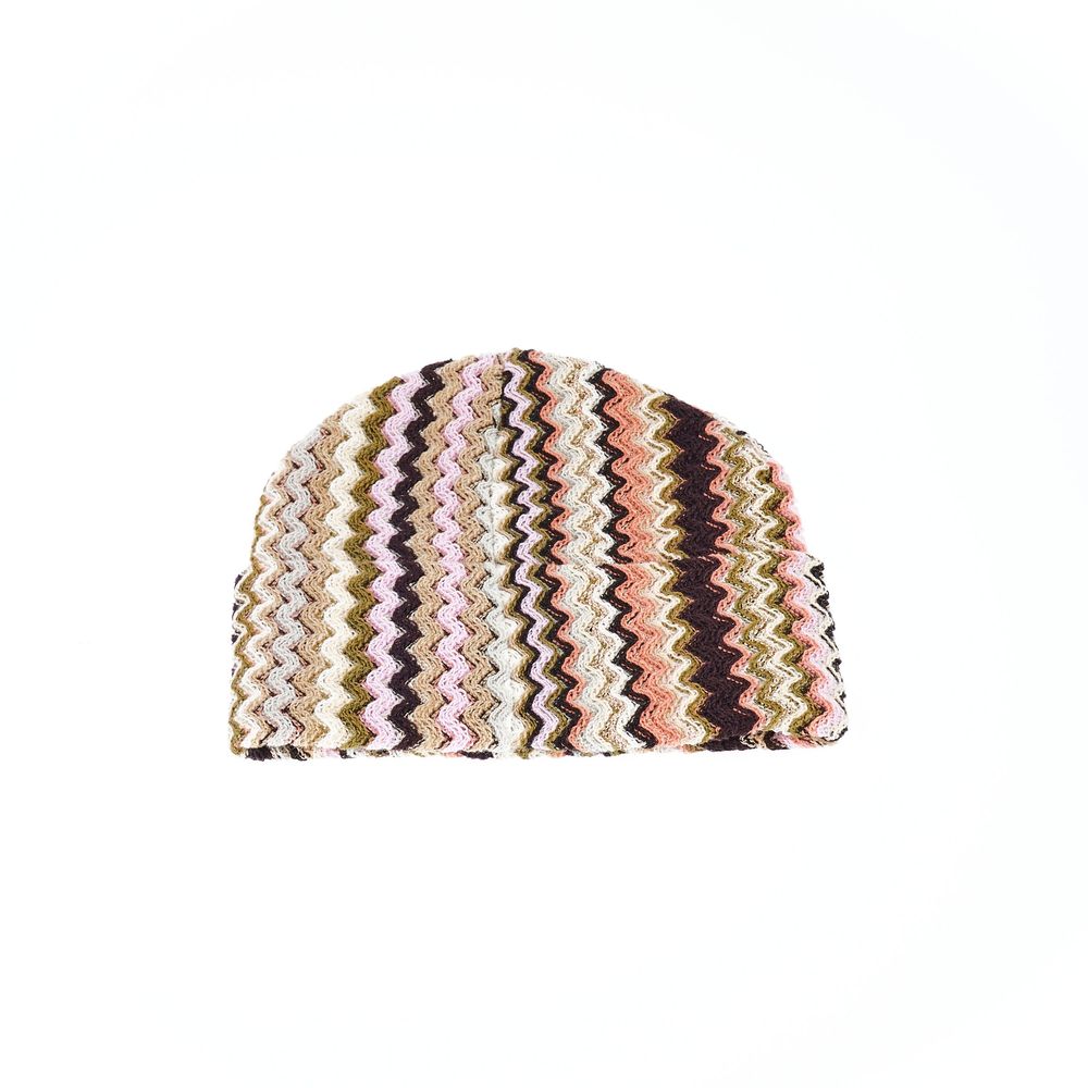 Gorro de mezcla de lana multicolor con fantasía geométrica de Missoni