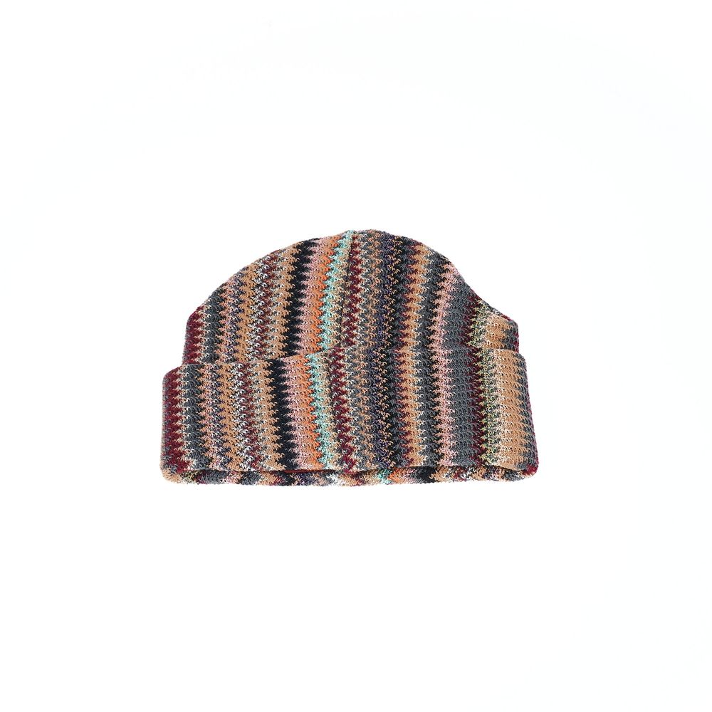 Gorro de lana multicolor elegante con fantasía geométrica de Missoni