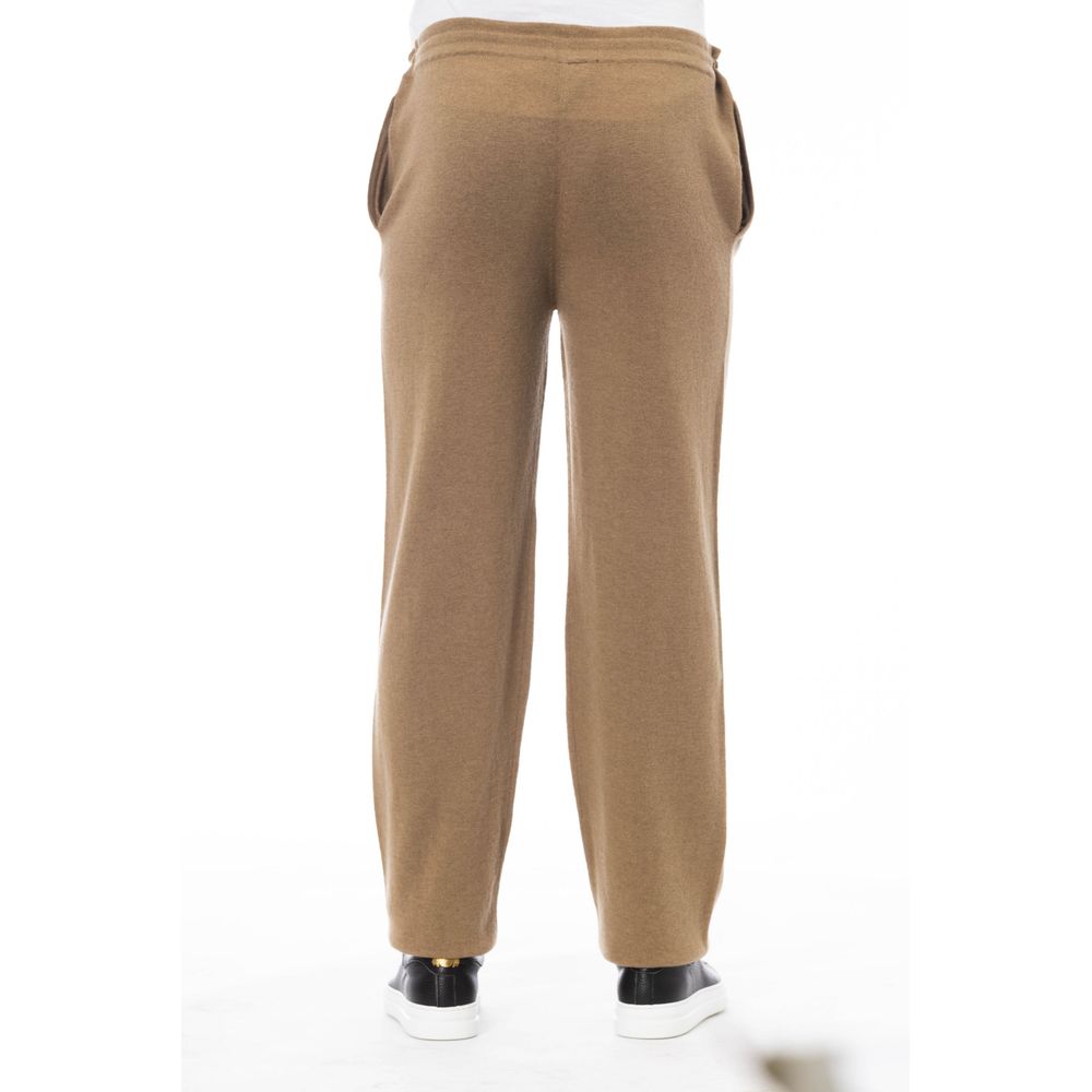 Pantalones elegantes con cordón en color beige de Alpha Studio