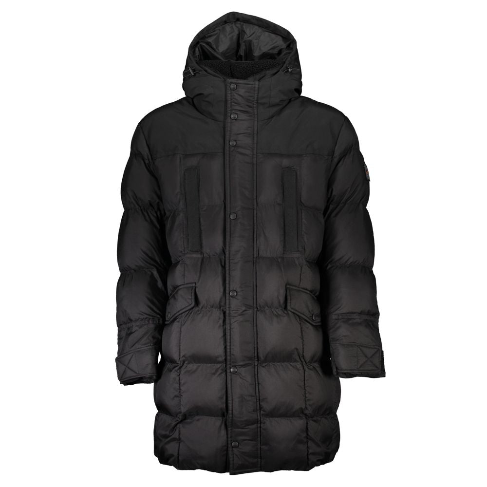 Veste élégante à capuche en polyamide noir Hugo Boss