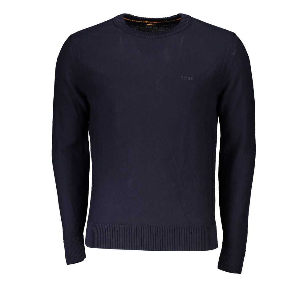 Pull ras du cou en laine mélangée bleu chic Hugo Boss