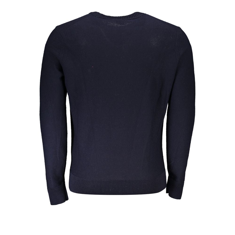 Pull ras du cou en laine mélangée bleu chic Hugo Boss