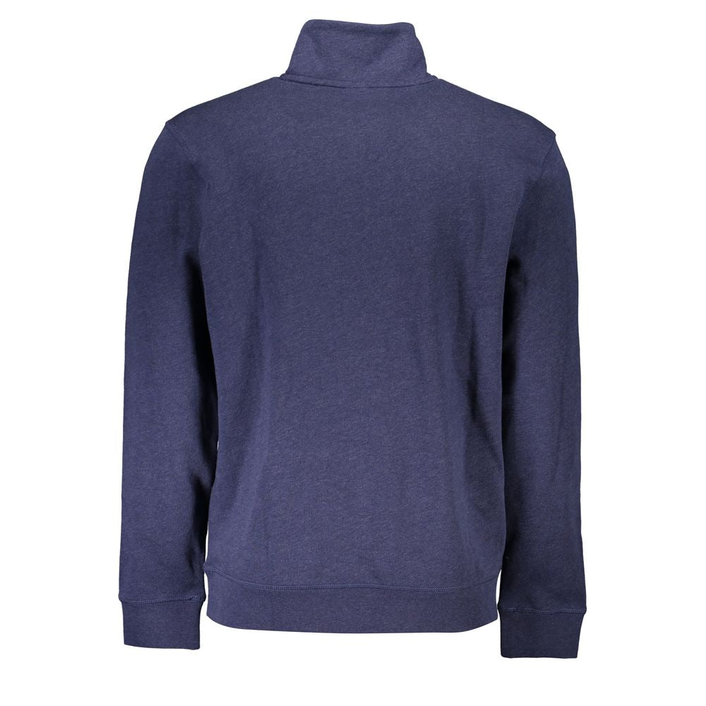 Sudadera elegante con media cremallera y tejido orgánico azul de Hugo Boss