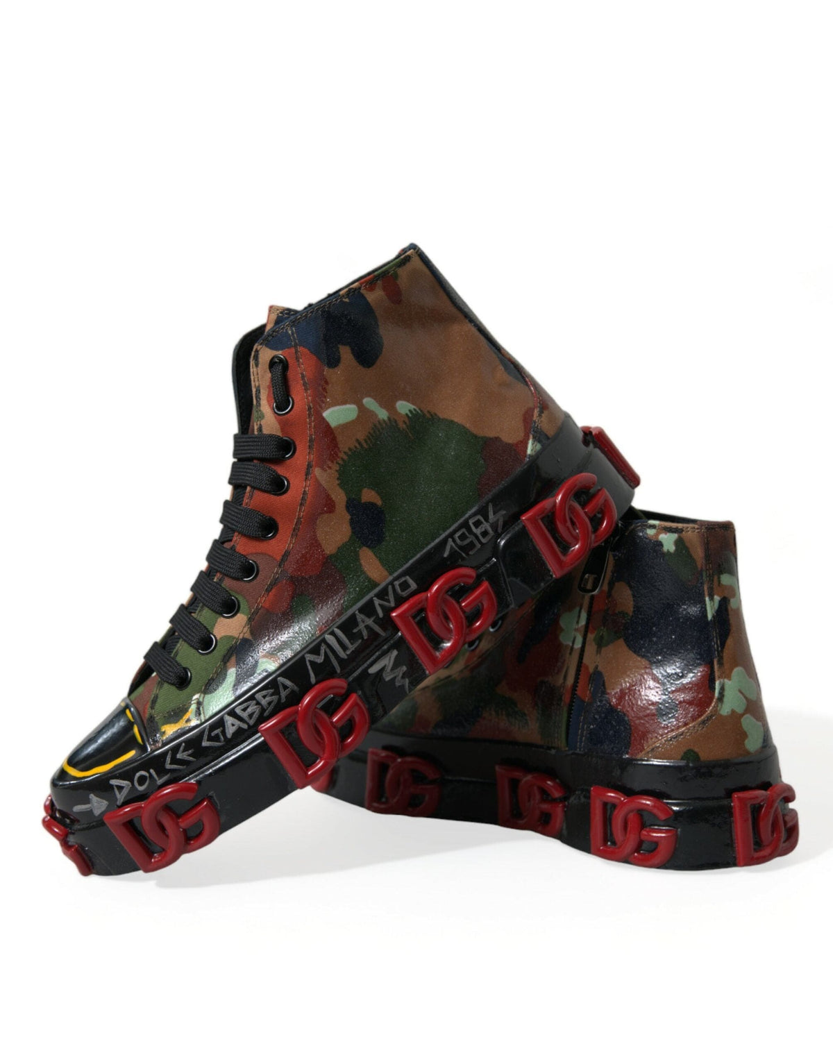 Zapatillas altas multicolores de Dolce &amp; Gabbana con un toque lujoso