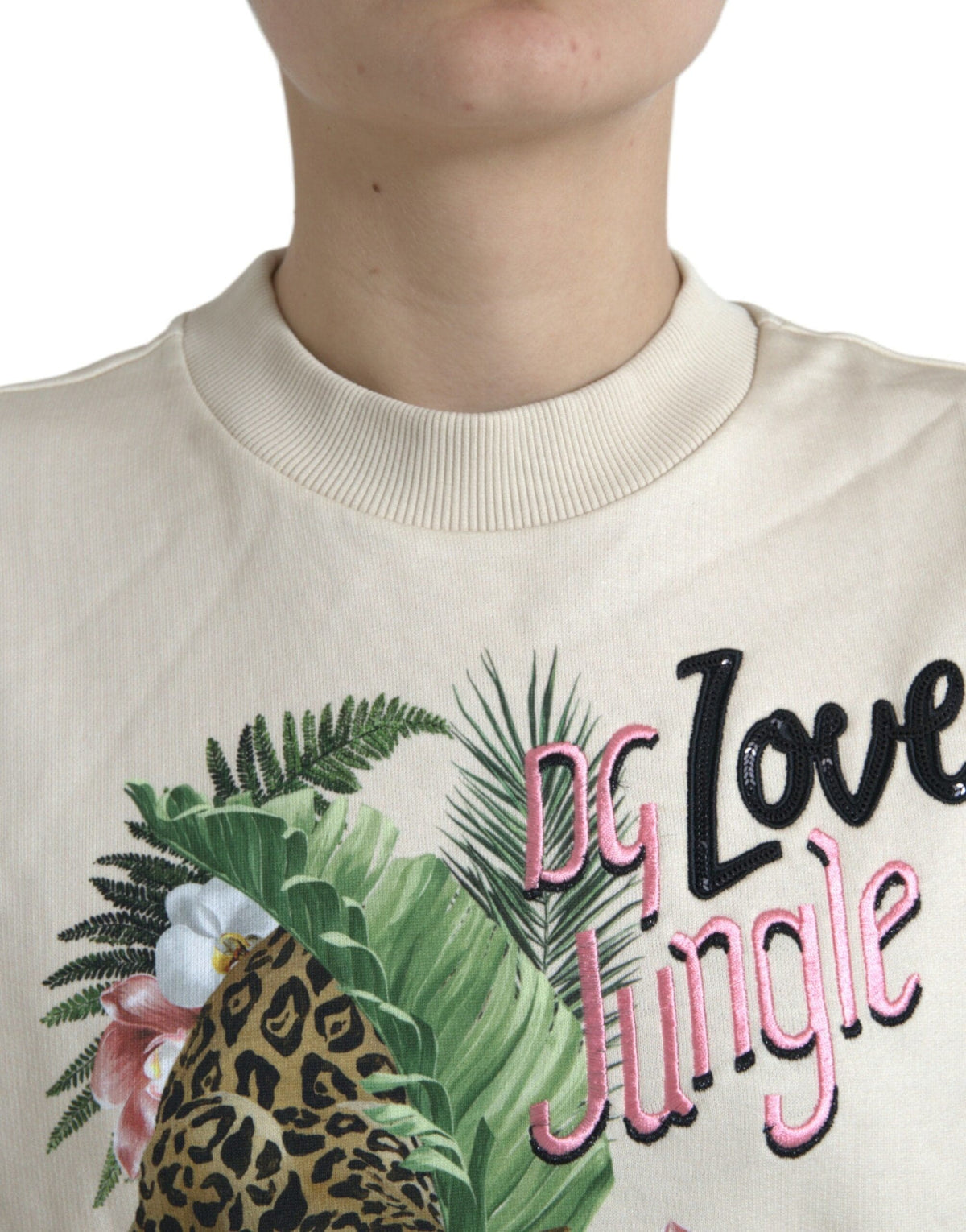 Pull ras du cou élégant imprimé jungle Dolce &amp; Gabbana