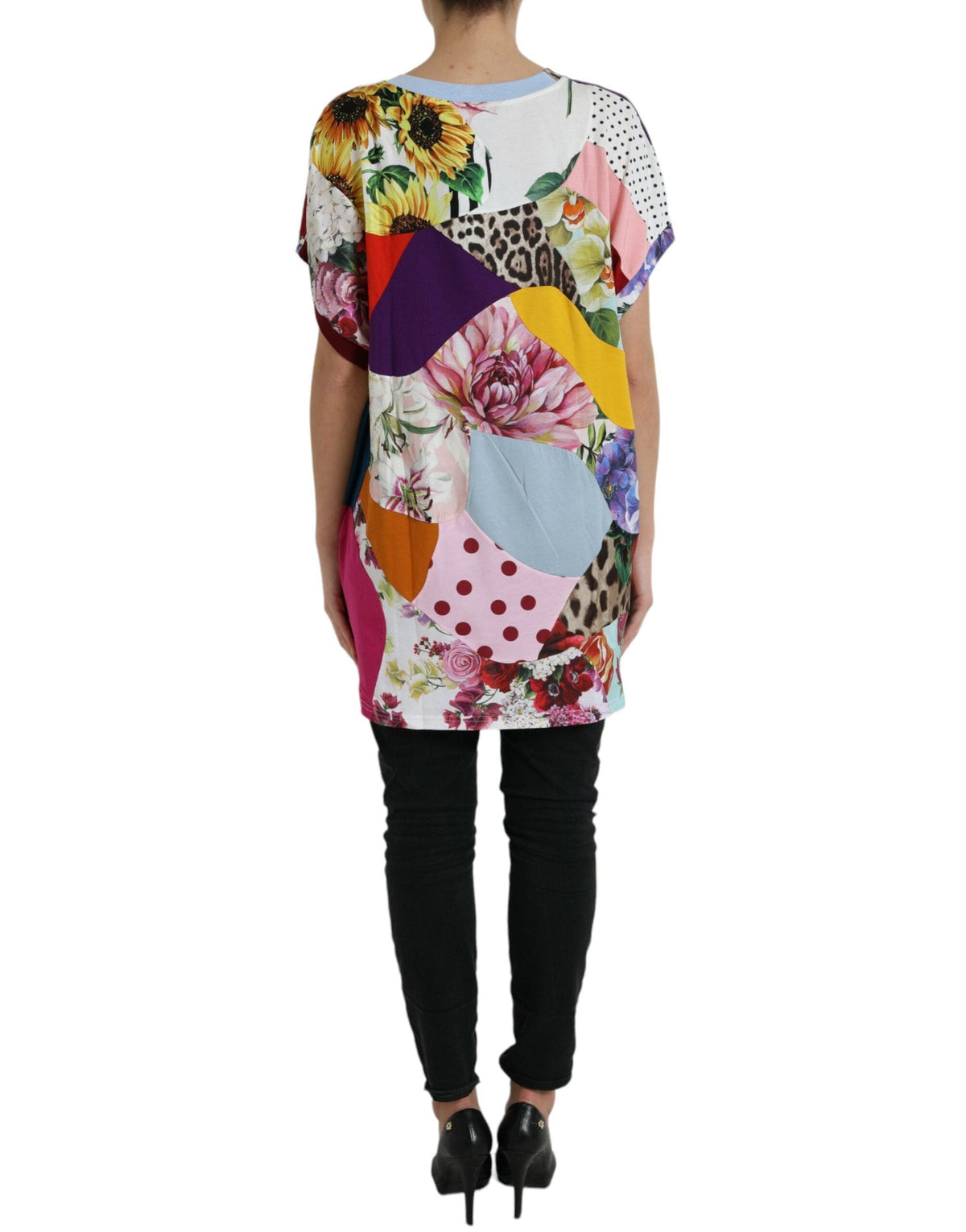 Chemisier patchwork multicolore en coton et soie Dolce &amp; Gabbana