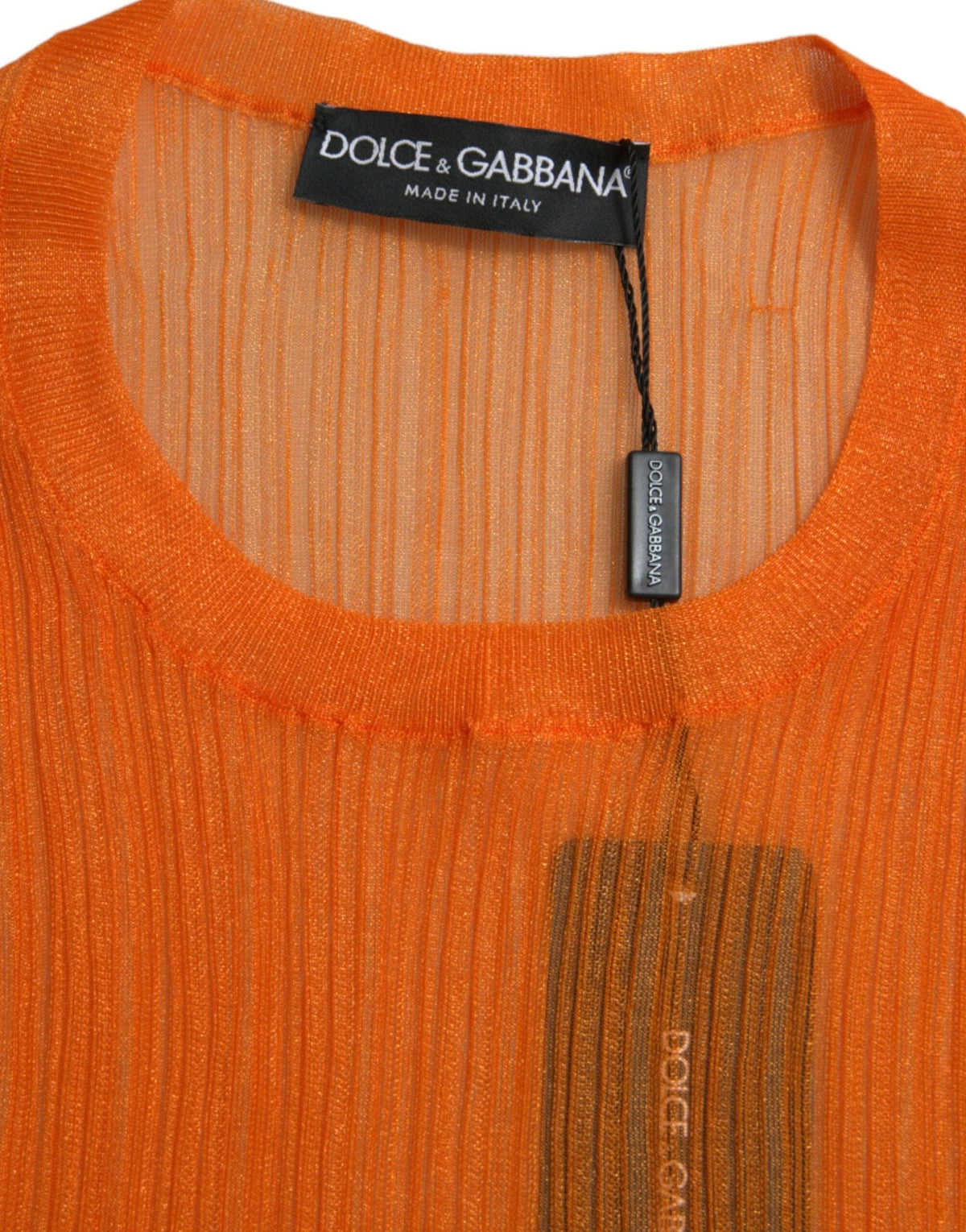 Camiseta sin mangas con cuello redondo en color naranja chic de Dolce &amp; Gabbana