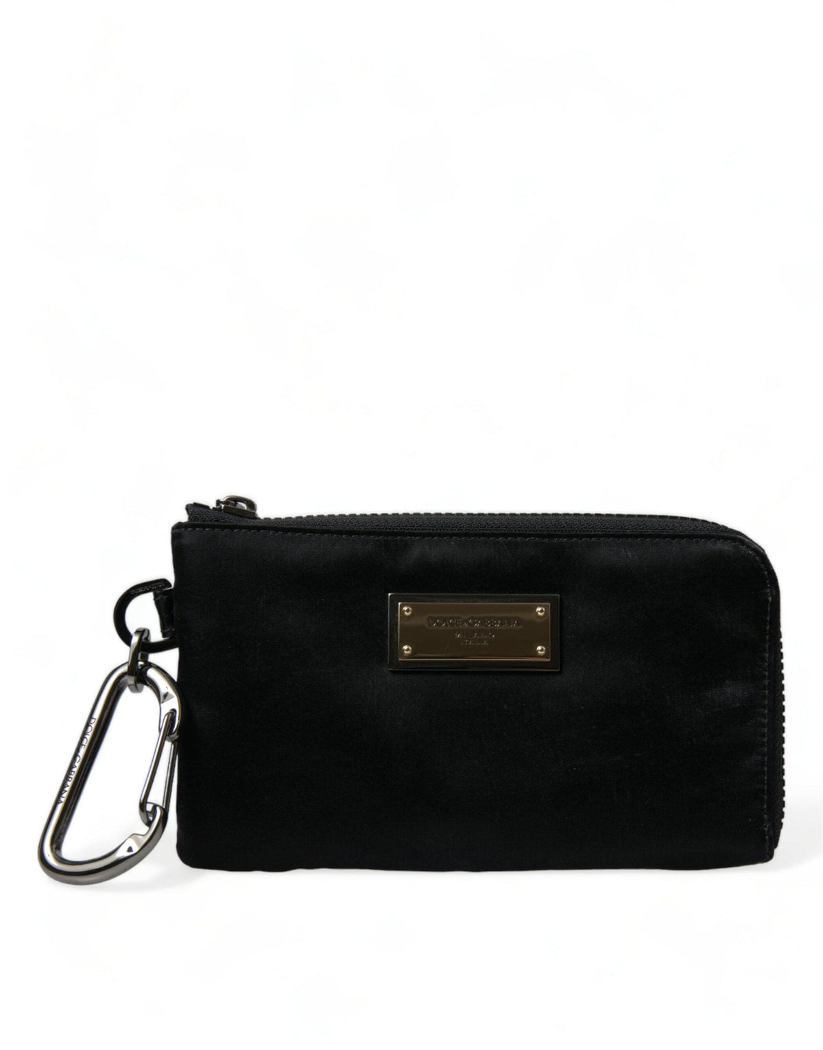 Pochette en nylon et cuir noir Dolce &amp; Gabbana Elite avec détail logo