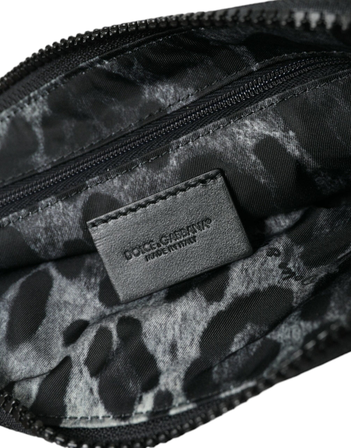 Pochette en nylon et cuir noir Dolce &amp; Gabbana Elite avec détail logo