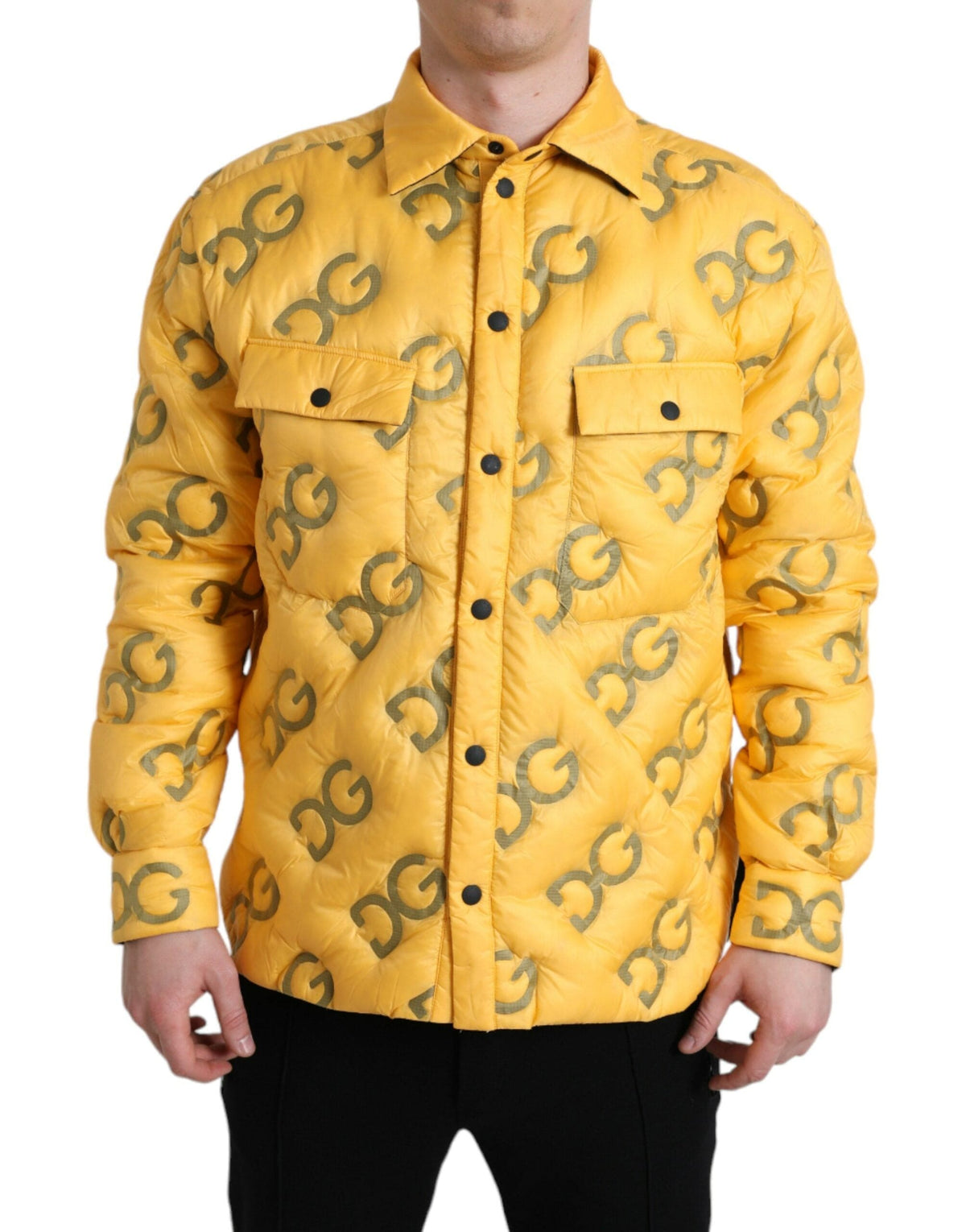 Veste matelassée jaune élégante Dolce &amp; Gabbana