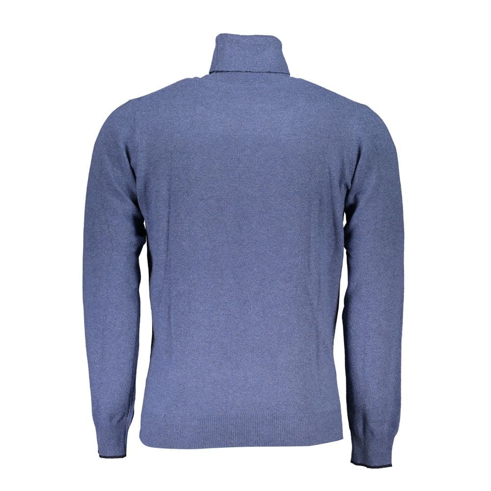 North Sails Elegant Blue Turtleneck Sweater with Embroidery