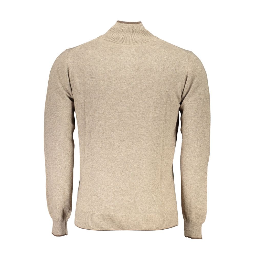 Pull col roulé beige élégant avec demi-fermeture éclair North Sails