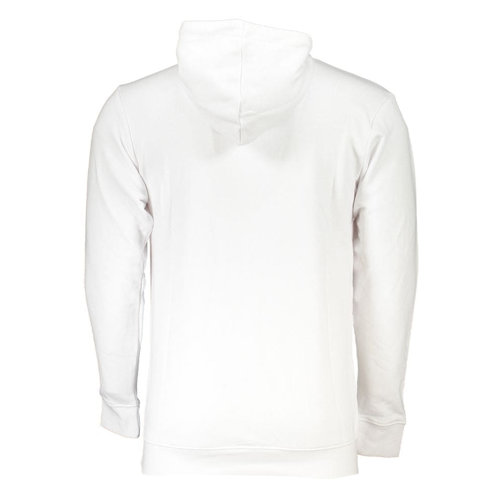 Sudadera elegante con capucha blanca y estampado de logotipo de Cavalli Class