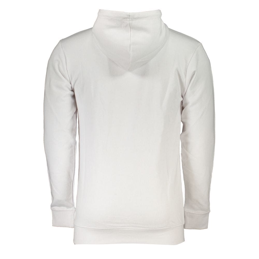 Sweat-shirt blanc à capuche avec logo brossé Cavalli Class