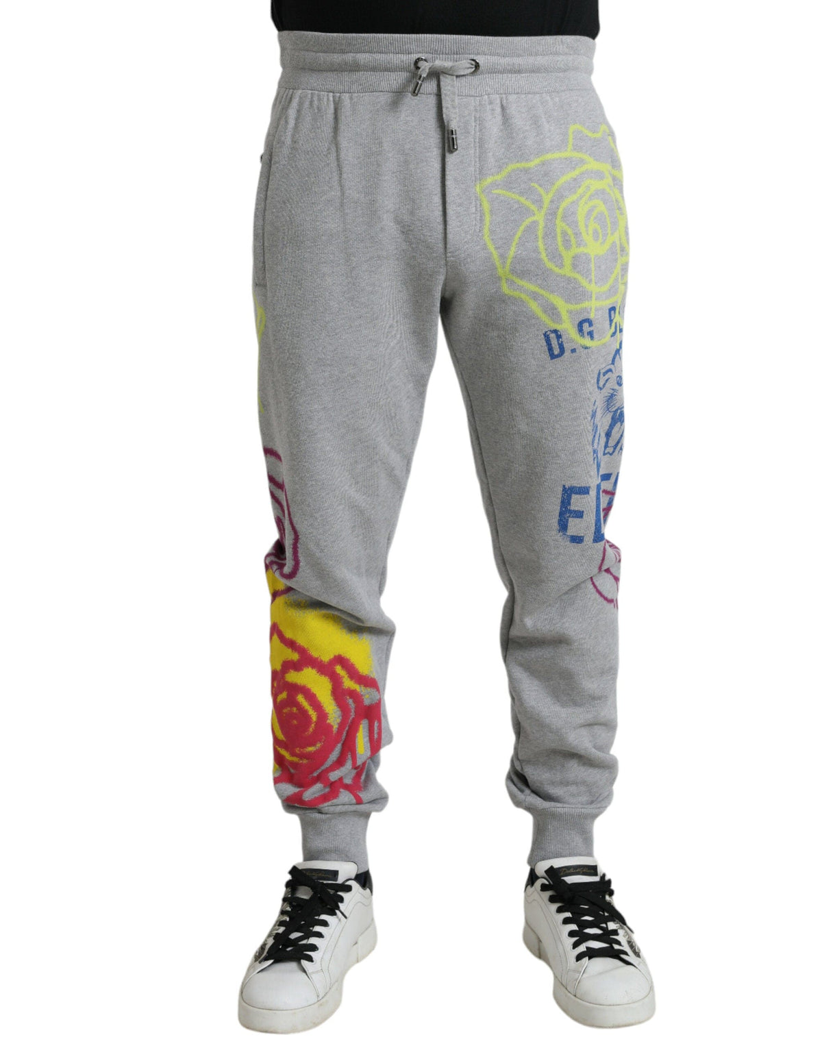 Pantalon de jogging skinny en coton gris chic Dolce &amp; Gabbana