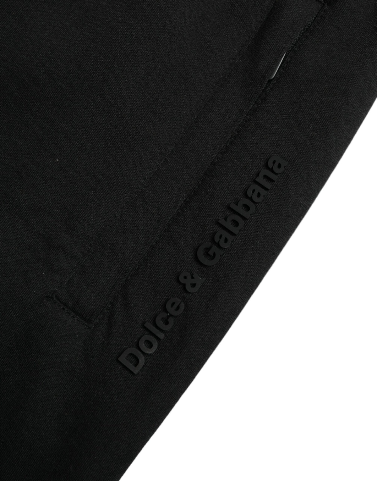 Pantalones jogger elegantes negros de Dolce &amp; Gabbana: mezcla de algodón y nailon