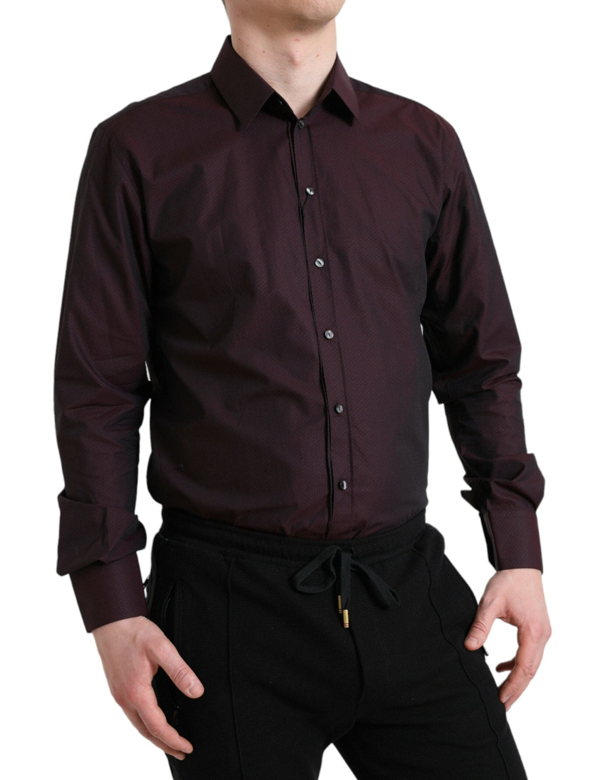 Chemise habillée élégante bordeaux Martini de Dolce &amp; Gabbana